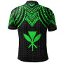 Hawaii Custom Personalised Polo Shirt - Polynesian Armor Style Green 2
