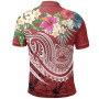 Polynesian American Samoa Polo Shirt - Summer Plumeria (Red) 2