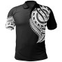 Samoa Polo Shirt - Samoan Tatau White Patterns With Coat Of Arms 1