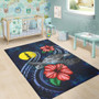 New Caledonia Polynesian Area Rug - Blue Turtle Hibiscus Polynesian 5