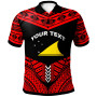 Tokelau Custom Personalised Polo Shirt - Tribal Pattern Cool Style Red Color 1