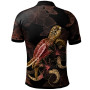 Tuvalu Polynesian Polo Shirt - Turtle With Blooming Hibiscus Gold 2