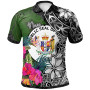 Niue Polo Shirt - Turtle Plumeria Banana Leaf 1