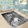 Fiji Custom Personalised Area Rug - Humpback Whale with Tropical Flowers (White) Polynesian 6