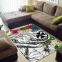 Wallis and Futuna Polynesian Area Rug - Summer Plumeria (White) Polynesian 2