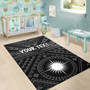 Marshall Personalised Area Rug - Marshall Seal With Polynesian Tattoo Style ( Black) Polynesian 6