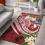 YAP Polynesian Ares Rug - Summer Plumeria (Red) Polynesian 1