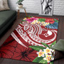 YAP Polynesian Ares Rug - Summer Plumeria (Red) Polynesian 3