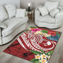 YAP Polynesian Ares Rug - Summer Plumeria (Red) Polynesian 4