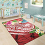 FSM Polynesian Area Rug - Summer Plumeria (Red) Polynesian 6