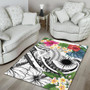 Marshall Islands Polynesian Area Rug - Summer Plumeria (White) Polynesian 4