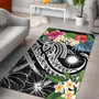 Marshall Islands Polynesian Area Rug - Summer Plumeria (Black) Polynesian 1