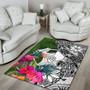 Yap Area Rug White - Turtle Plumeria Banana Leaf Polynesian 4
