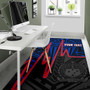 Samoa Personalised Area Rug - Samoa Seal With Polynesian Patterns In Heartbeat Style (Blue) Polynesian 5