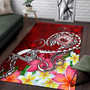 Samoa Area Rug - Turtle Plumeria (Red) Polynesian 3