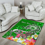 Samoa Custom Personalised Area Rug - Turtle Plumeria (Green) Polynesian 4