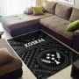 Kosrae Area Rug - Kosrae Flag In Polynesian Tattoo Style (Black) Polynesian 2