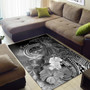 Federated States of Micronesia Custom Personalised Area Rug - Humpback Whale with Tropical Flowers (White) Polynesian 2