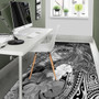 Federated States of Micronesia Custom Personalised Area Rug - Humpback Whale with Tropical Flowers (White) Polynesian 5