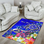 Tahiti Custom Personalised Area Rug - Turtle Plumeria (Blue) Polynesian 4