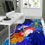 Pohnpei Custom Personalised Area Rug - Humpback Whale with Tropical Flowers (Blue) Polynesian 5