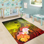 Yap Area Rug - Humpback Whale with Tropical Flowers (Yellow) Polynesian 6