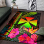 Wallis and Futuna Polynesian Area Rug - Hibiscus and Banana Leaves Polynesian 3