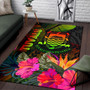 Tuvalu Polynesian Area Rug - Hibiscus and Banana Leaves Polynesian 3