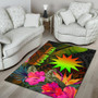 Nauru Polynesian Personalised Area Rug - Hibiscus and Banana Leaves Polynesian 4