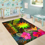 Nauru Polynesian Personalised Area Rug - Hibiscus and Banana Leaves Polynesian 6