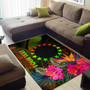 Cook Islands Polynesian Personalised Area Rug - Hibiscus and Banana Leaves Polynesian 2