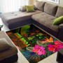 Fiji Polynesian Personalised Area Rug - Hibiscus and Banana Leaves Polynesian 2