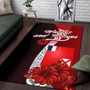 Wallis and Futuna Polynesian Area Rug - Coat Of Arm With Hibiscus Polynesian 3