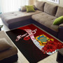 Tuvalu Polynesian Custom Personalised Area Rug - Coat Of Arm With Hibiscus Polynesian 2