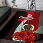 Vanuatu Polynesian Area Rug - Coat Of Arm With Hibiscus Polynesian 3