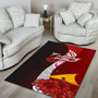 Tokelau Polynesian Area Rug - Coat Of Arm With Hibiscus Polynesian 4