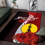 New Caledonia Polynesian Custom Personalised Area Rug - Coat Of Arm With Hibiscus Polynesian 3