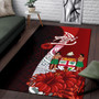 Fiji Polynesian Area Rug - Coat Of Arm With Hibiscus Polynesian 3