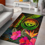 Federated States of Micronesia Polynesian Personalised Area Rug - Hibiscus and Banana Leaves Polynesian 1