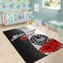 Tahiti Polynesian Custom Personalised Are Rug - Coat Of Arm With Hibiscus White Polynesian 6