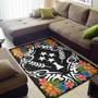 Kosrae State Area Rug - Coat Of Arms With Tropical Flowers 2