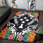 Kosrae State Area Rug - Coat Of Arms With Tropical Flowers 3