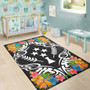 Kosrae State Area Rug - Coat Of Arms With Tropical Flowers 6