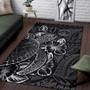 Palau Area Rugs Turtle Hibiscus Black Polynesian 3