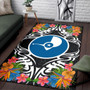 Yap State Area Rug - Coat Of Arm With Tropical Flowers