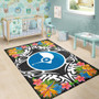 Yap State Area Rug - Coat Of Arm With Tropical Flowers