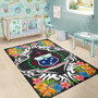 Samoa Area Rug - Coat Of Arm With Tropical Flowers