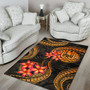 Tahiti Polynesian Area Rug - Gold Plumeria Polynesian 4