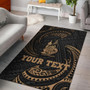 New Caledonia Polynesian Custom Personalised Area Rug - Gold Tribal Wave Polynesian 1