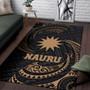 Nauru Polynesian Area Rug - Gold Tribal Wave Polynesian 3